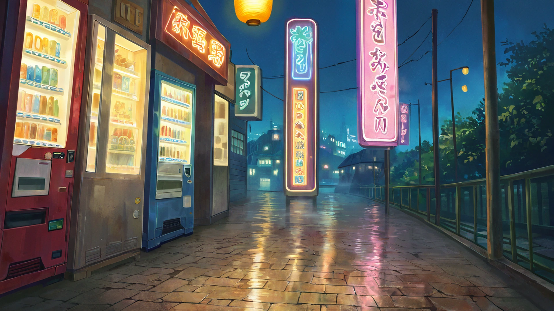 night market lofi wallpaper