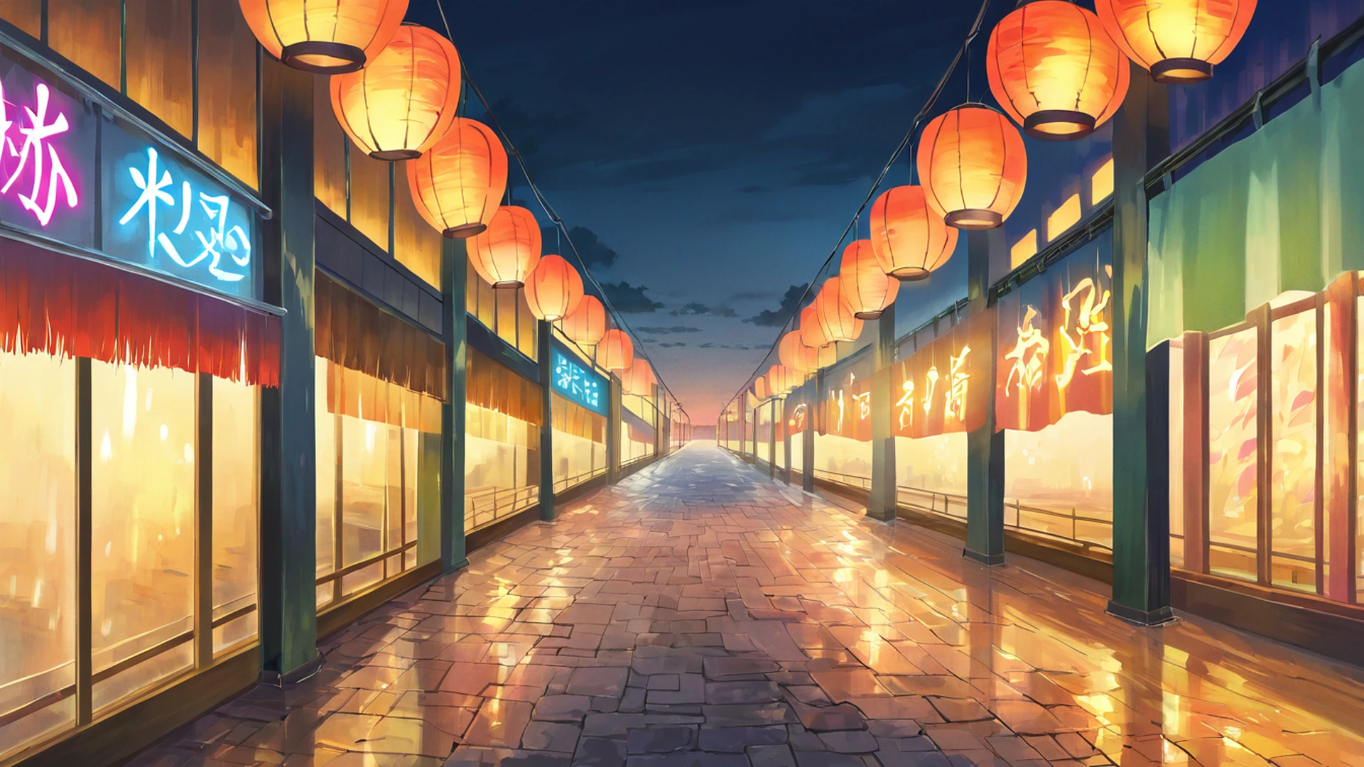 night market lofi wallpaper