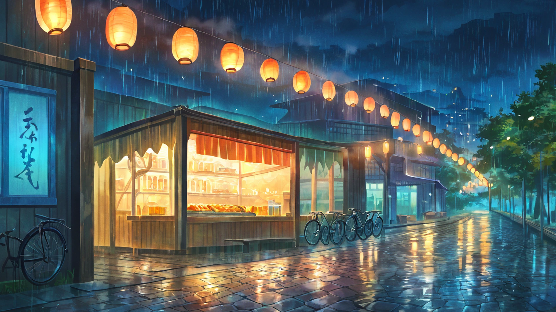 night market lofi wallpaper