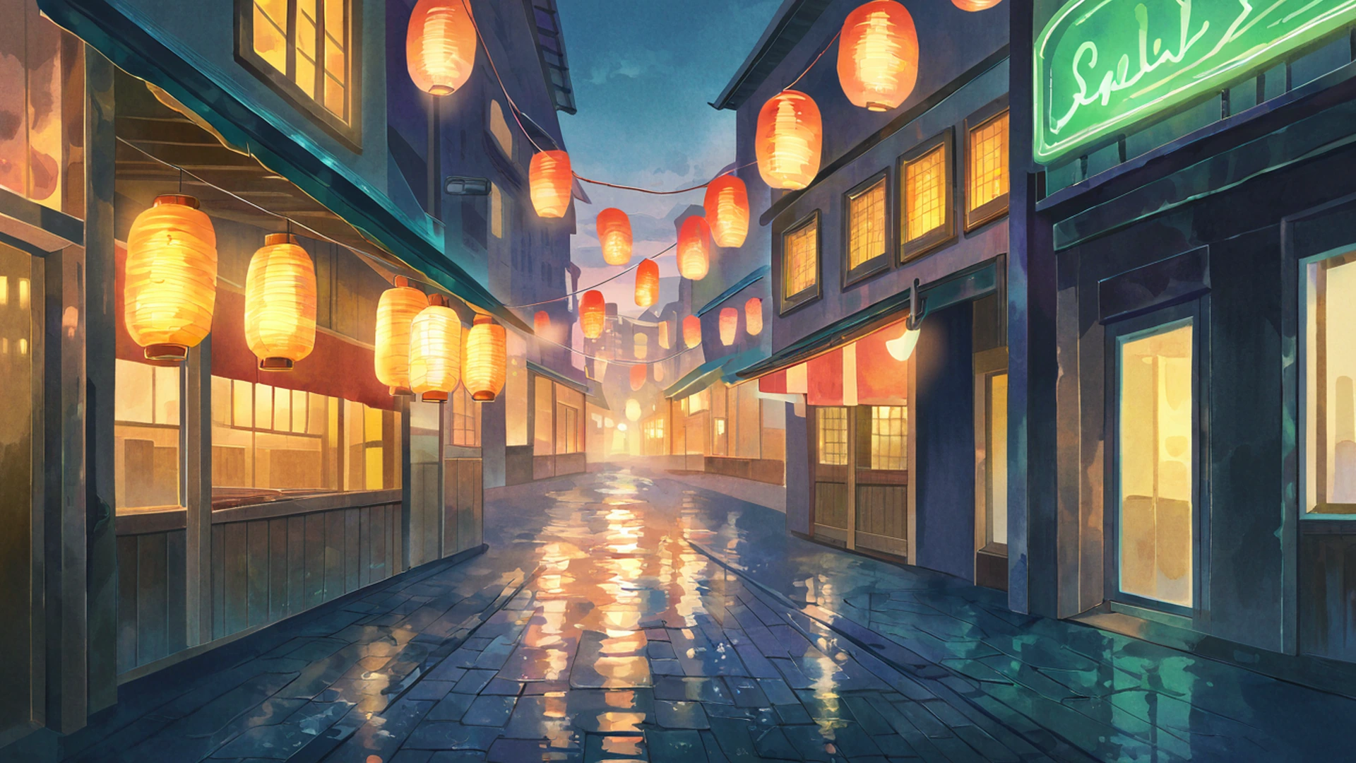 night market lofi wallpaper