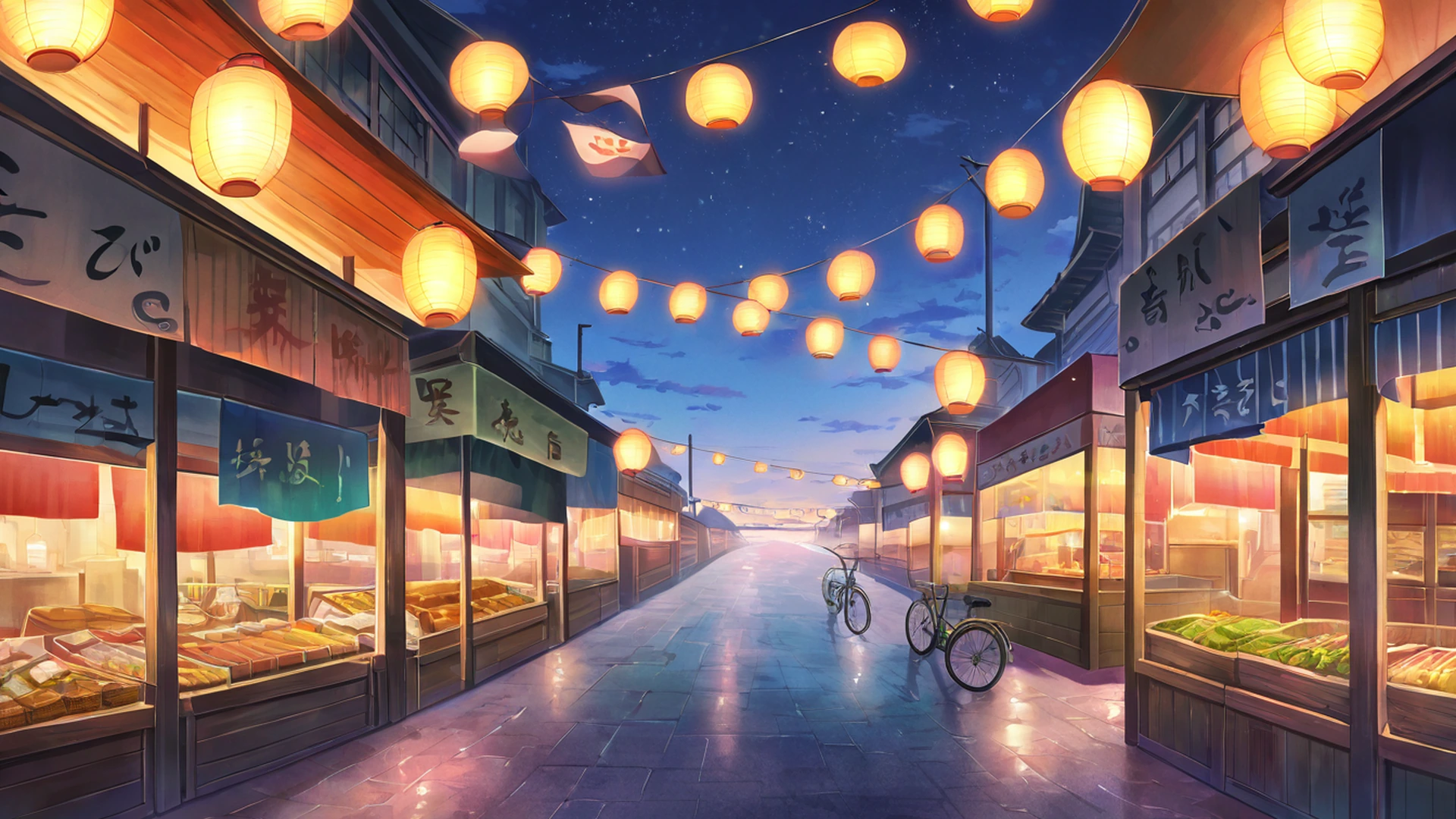 night market lofi wallpaper