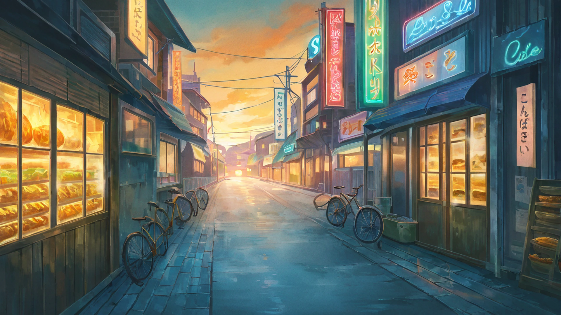 night market lofi wallpaper