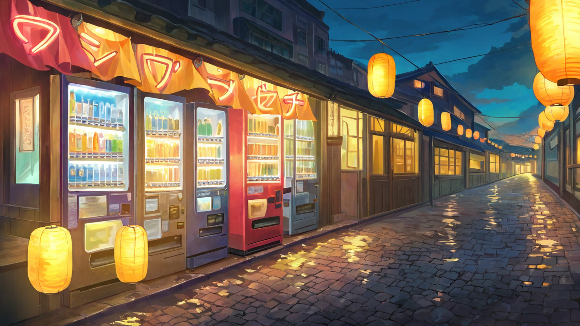 night market lofi wallpaper