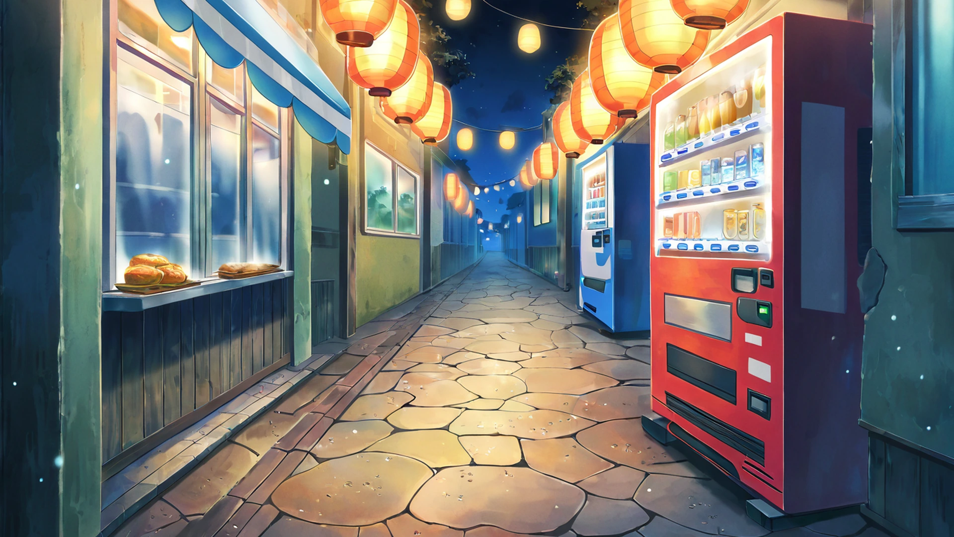 night market lofi wallpaper