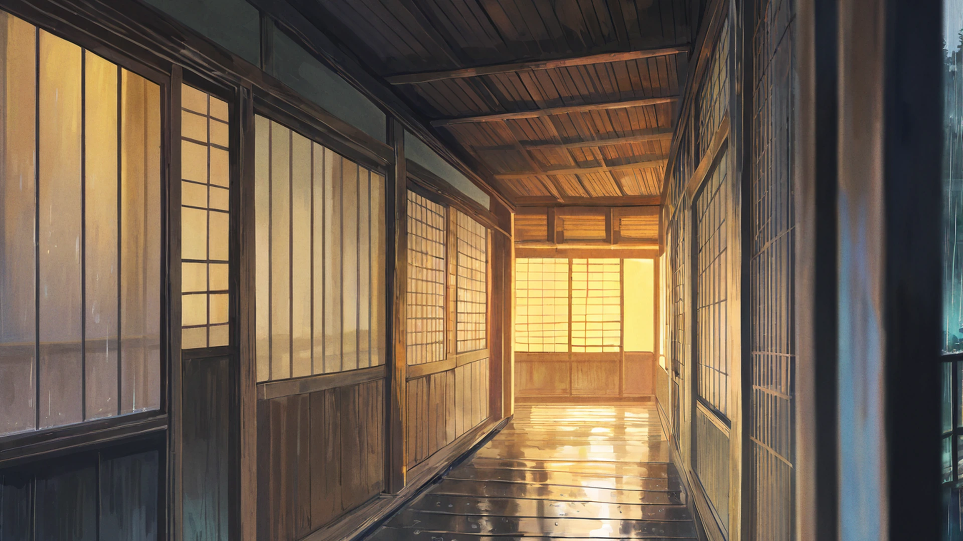 old alley rain lofi wallpaper