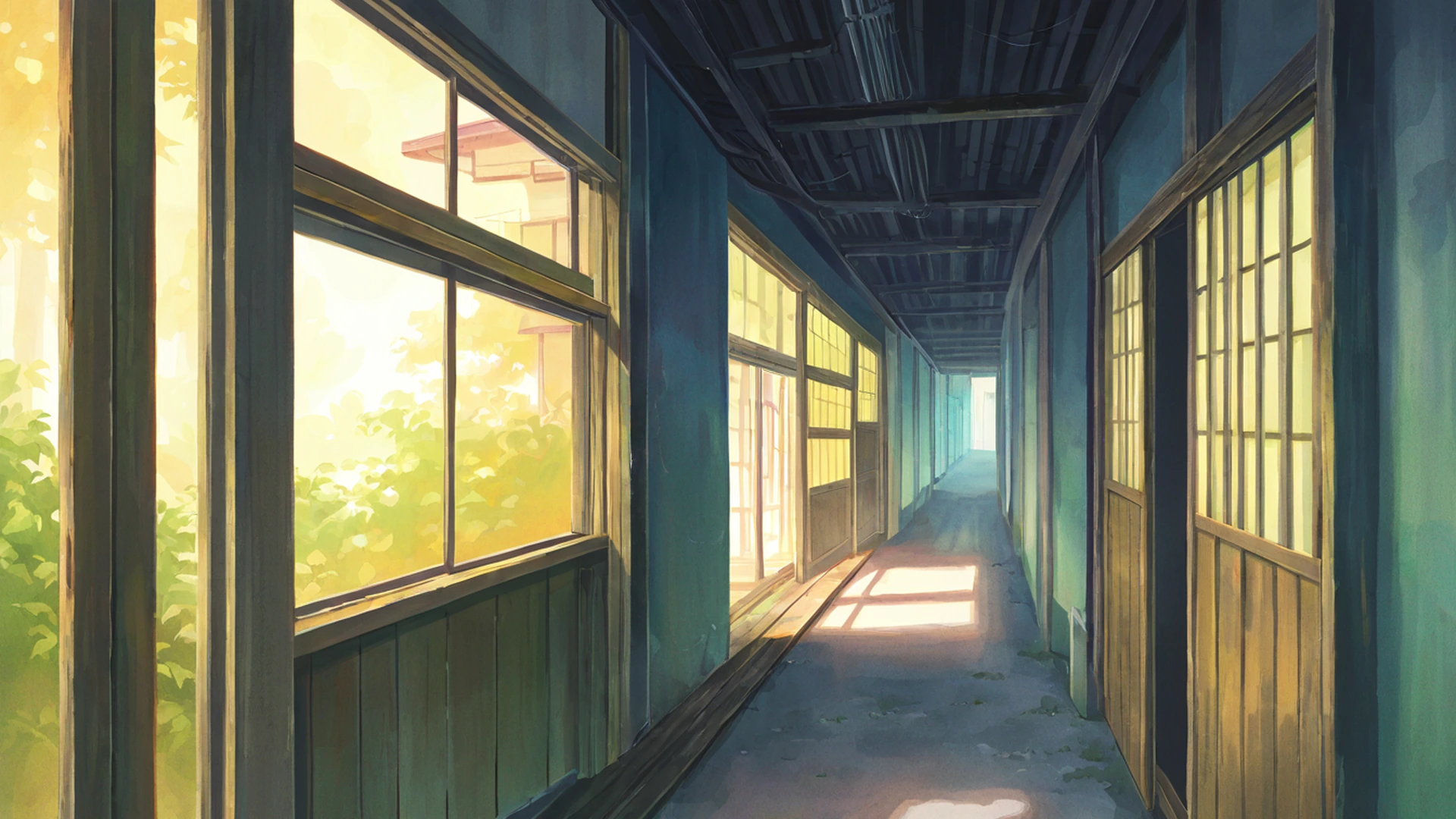 old alley rain lofi wallpaper