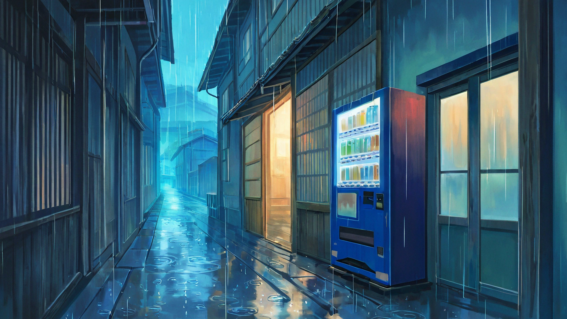 Old Alley Rain Old Alley Rain 0836051411 lofi anime wallpaper free download