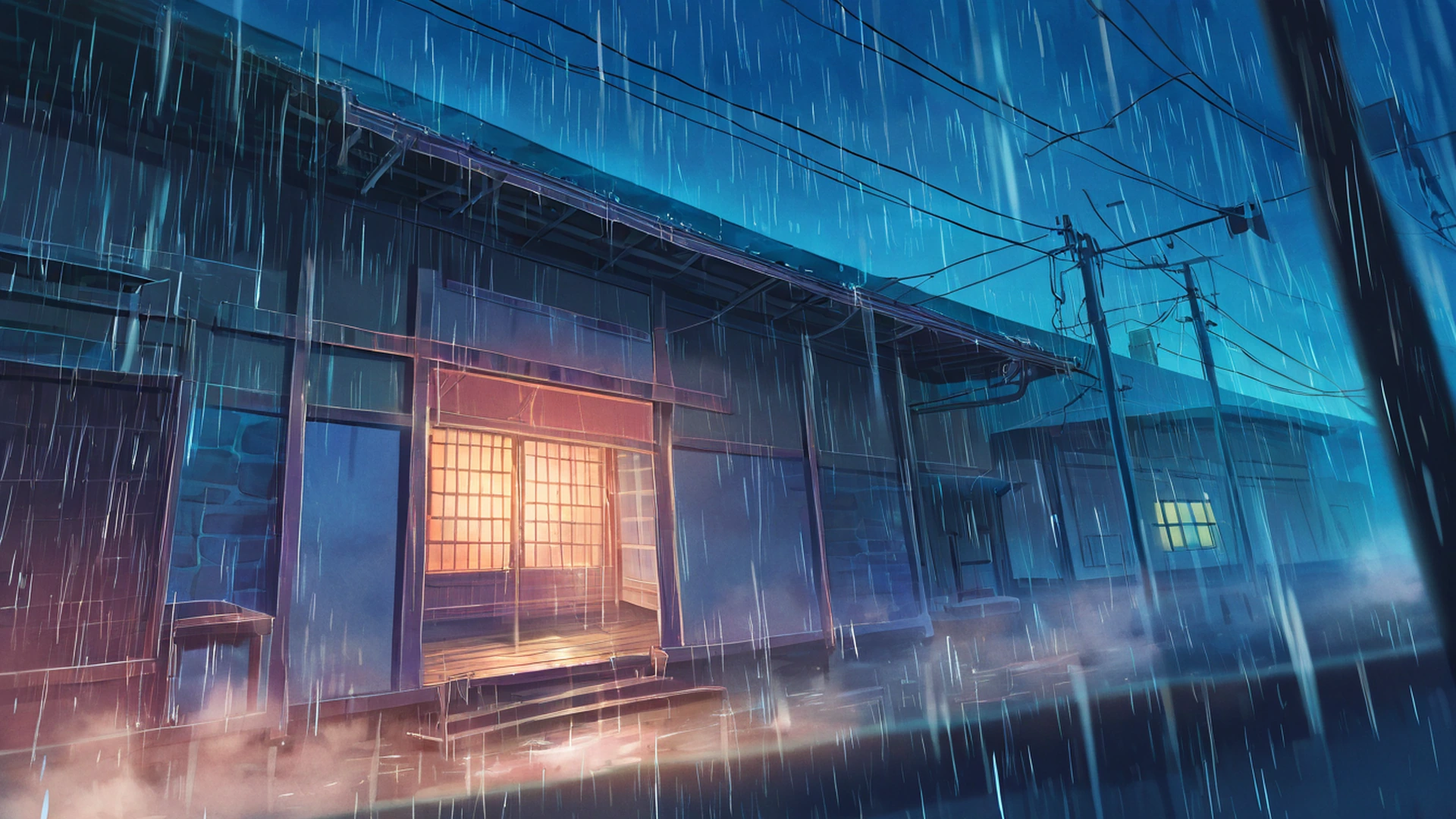 old alley rain lofi wallpaper