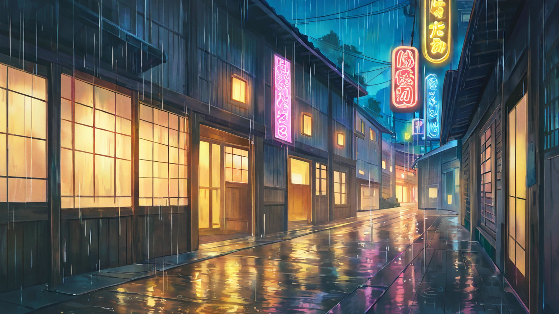 Old Alley Rain Old Alley Rain 1203299305 lofi anime wallpaper free download