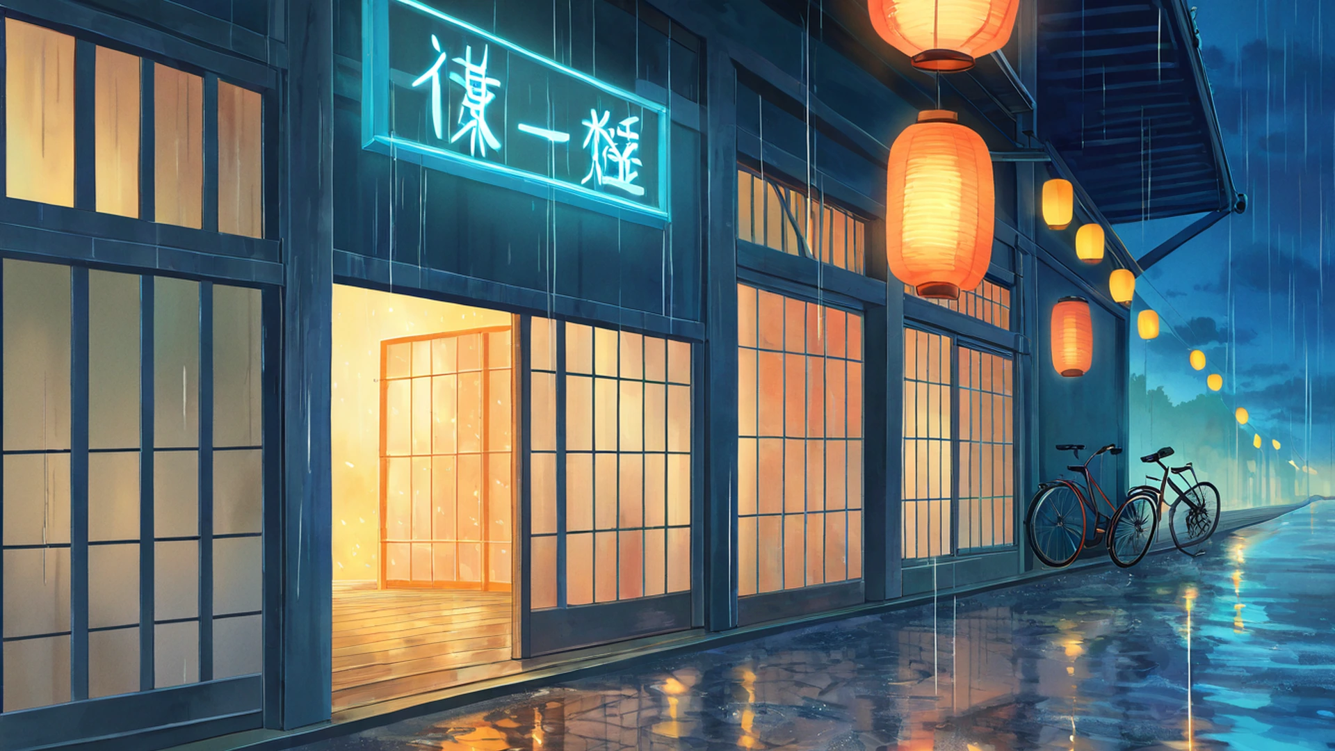 old alley rain lofi wallpaper