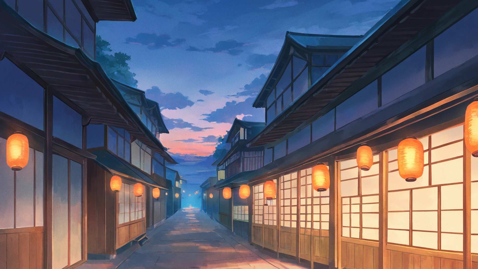 old alley rain lofi wallpaper