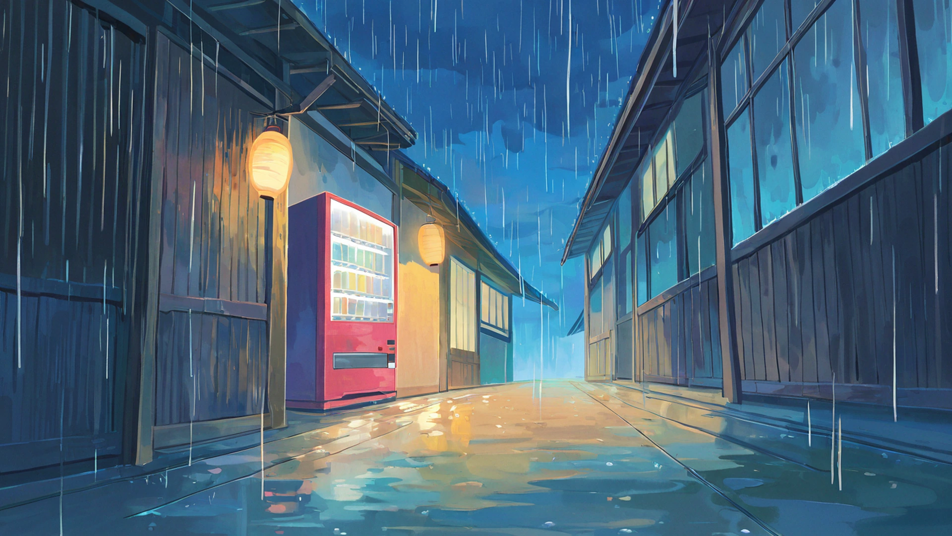 old alley rain lofi wallpaper