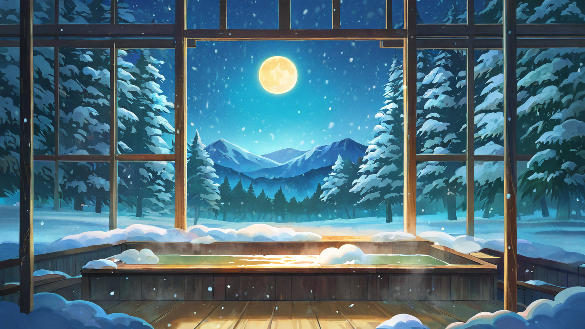 Onsen Winter Onsen Winter 0229472651 lofi anime wallpaper free download