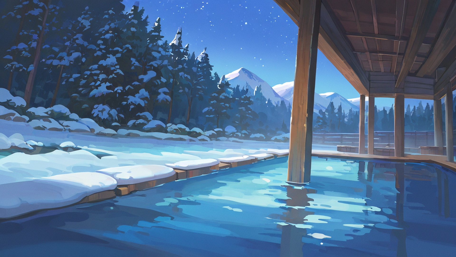 Onsen Winter Onsen Winter 0393652000 lofi anime wallpaper free download