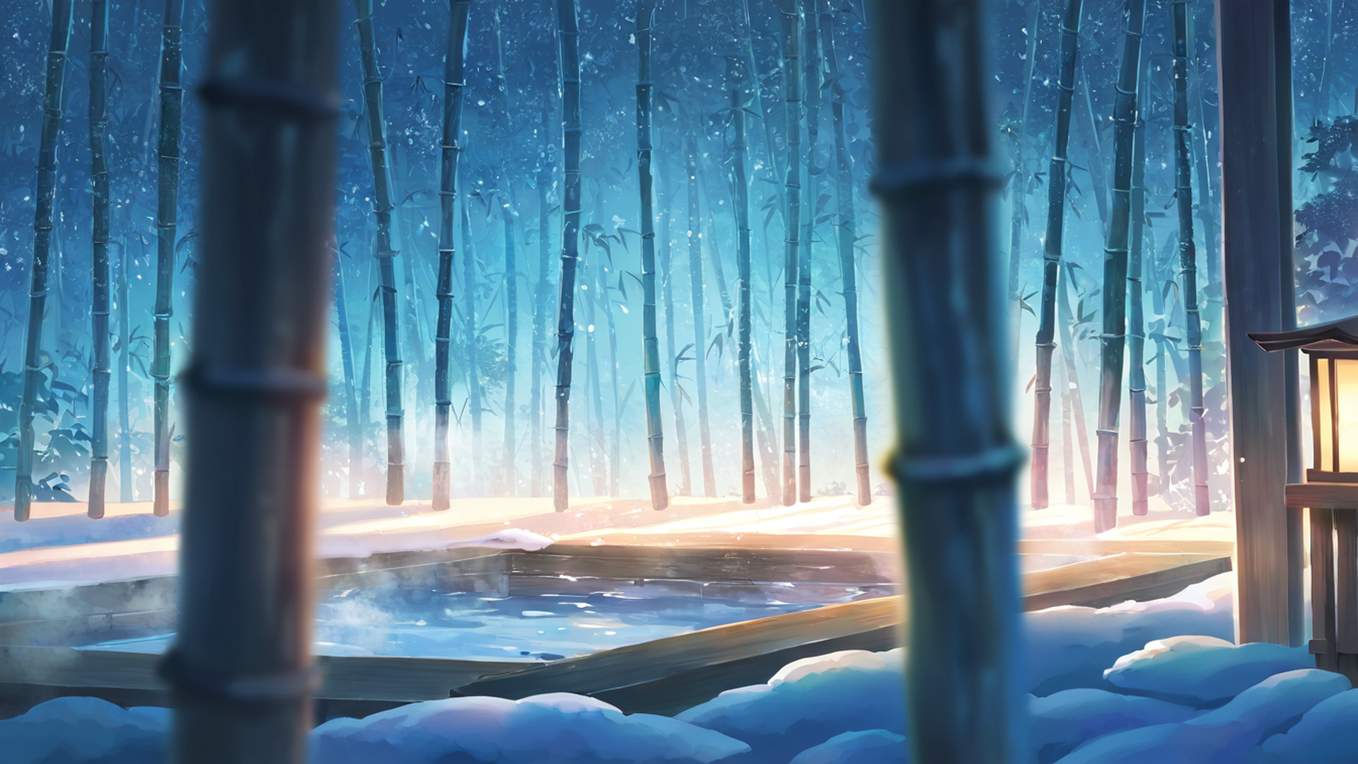 onsen winter lofi wallpaper