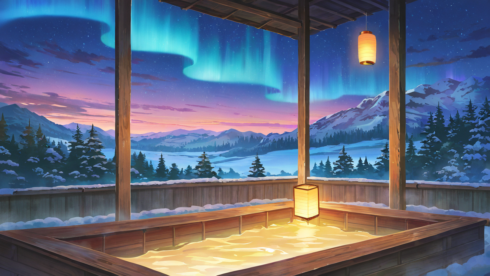 Onsen Winter Onsen Winter 1062969339 lofi anime wallpaper free download