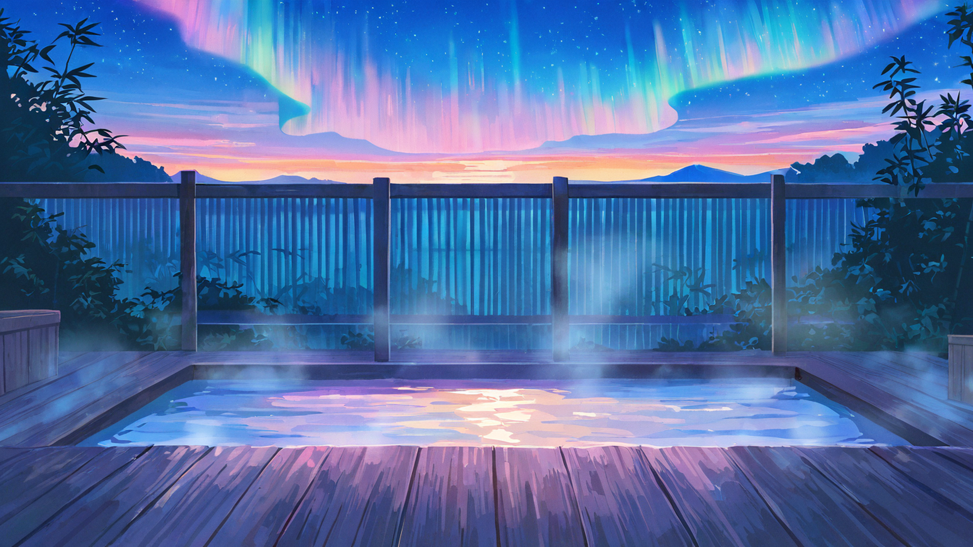 onsen winter lofi wallpaper