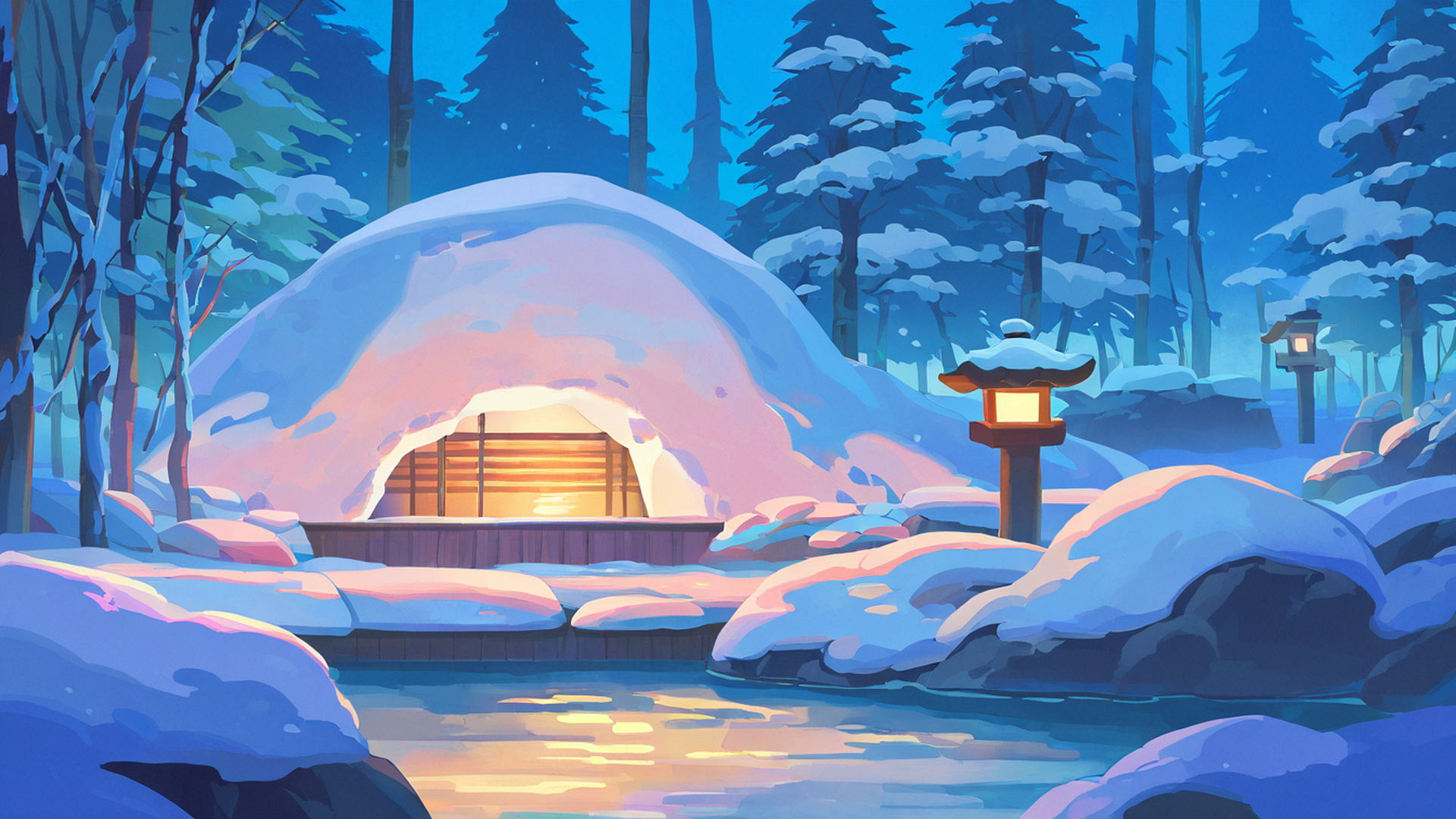Onsen Winter Onsen Winter 1429740701 lofi anime wallpaper free download