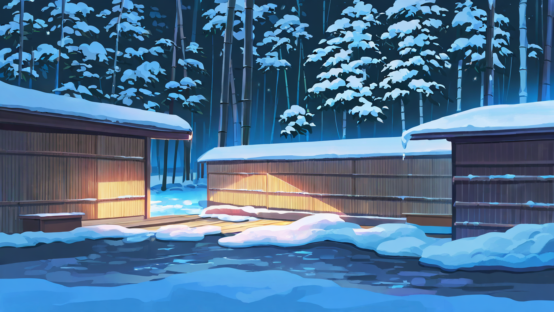 onsen winter lofi wallpaper