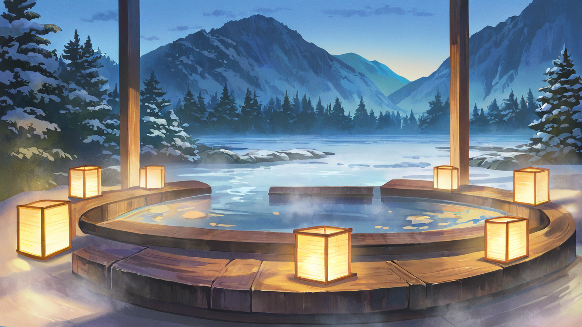 Onsen Winter Onsen Winter 1981850904 lofi anime wallpaper free download