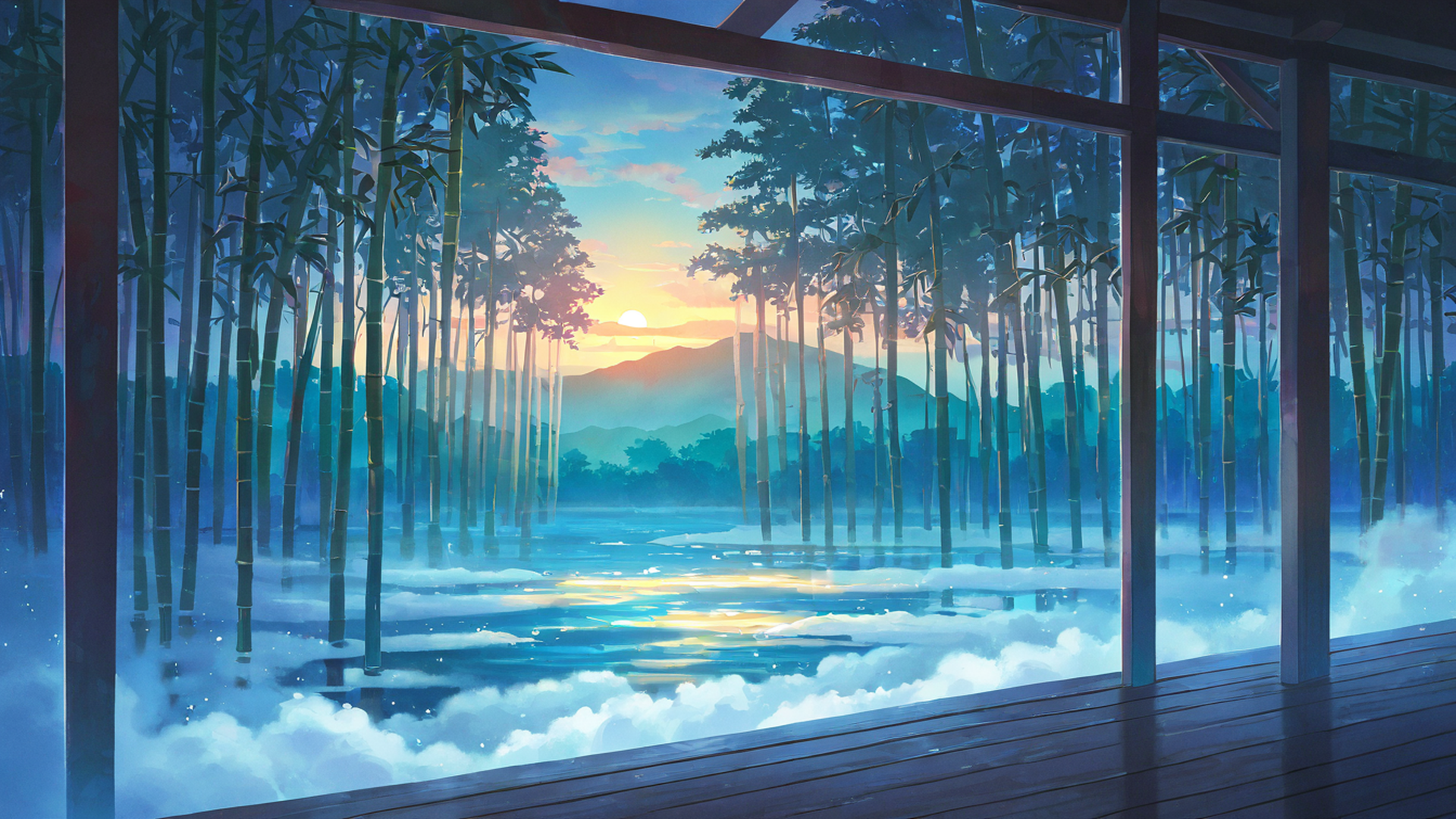 onsen winter lofi wallpaper