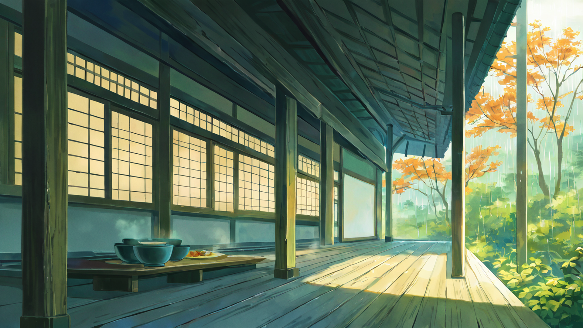 Rainy Porch Engawa Rainy Porch Engawa 0370088443 lofi anime wallpaper free download