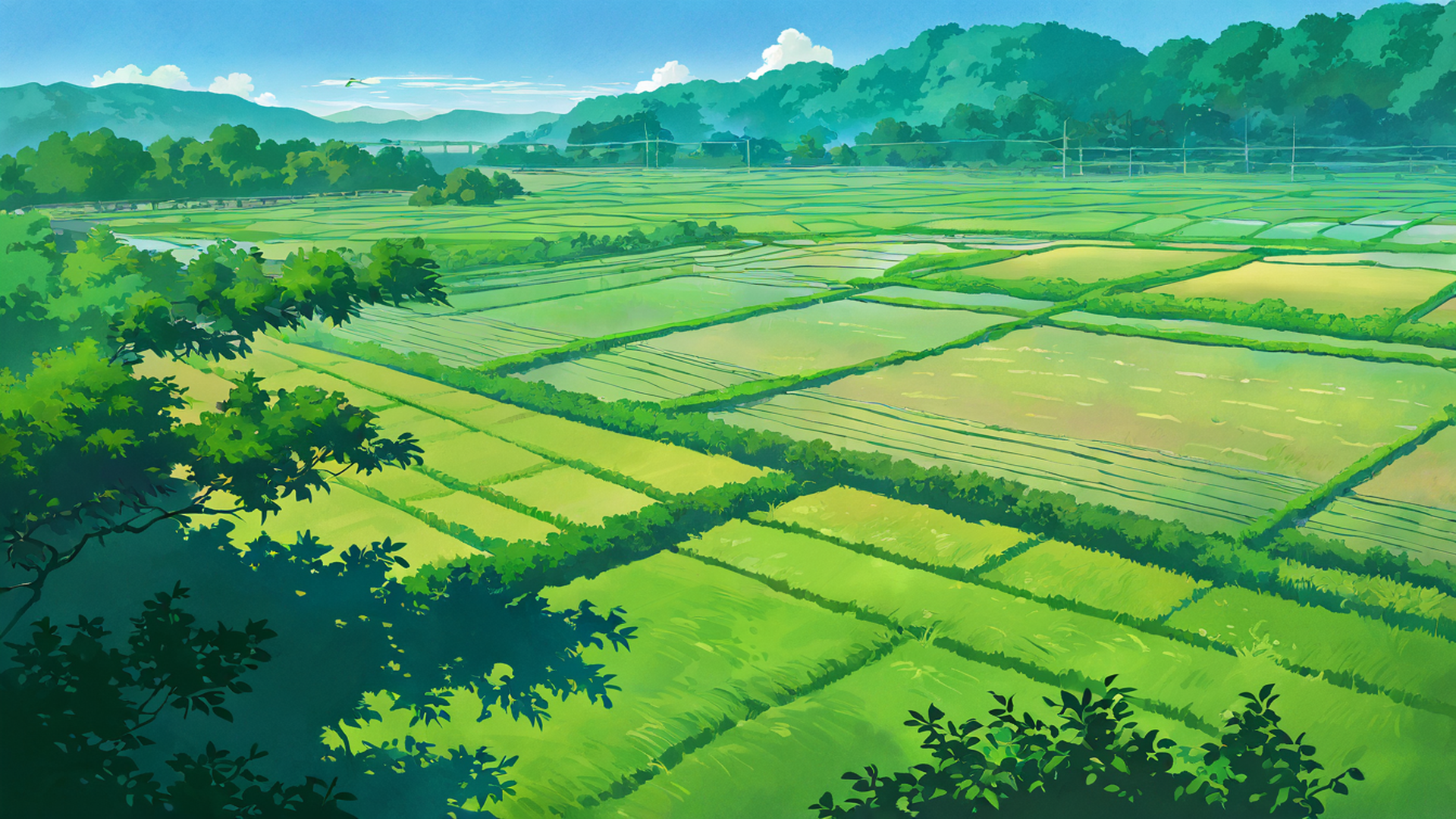 Rice Fields Summer Rice Fields Summer 0247219668 lofi anime wallpaper free download