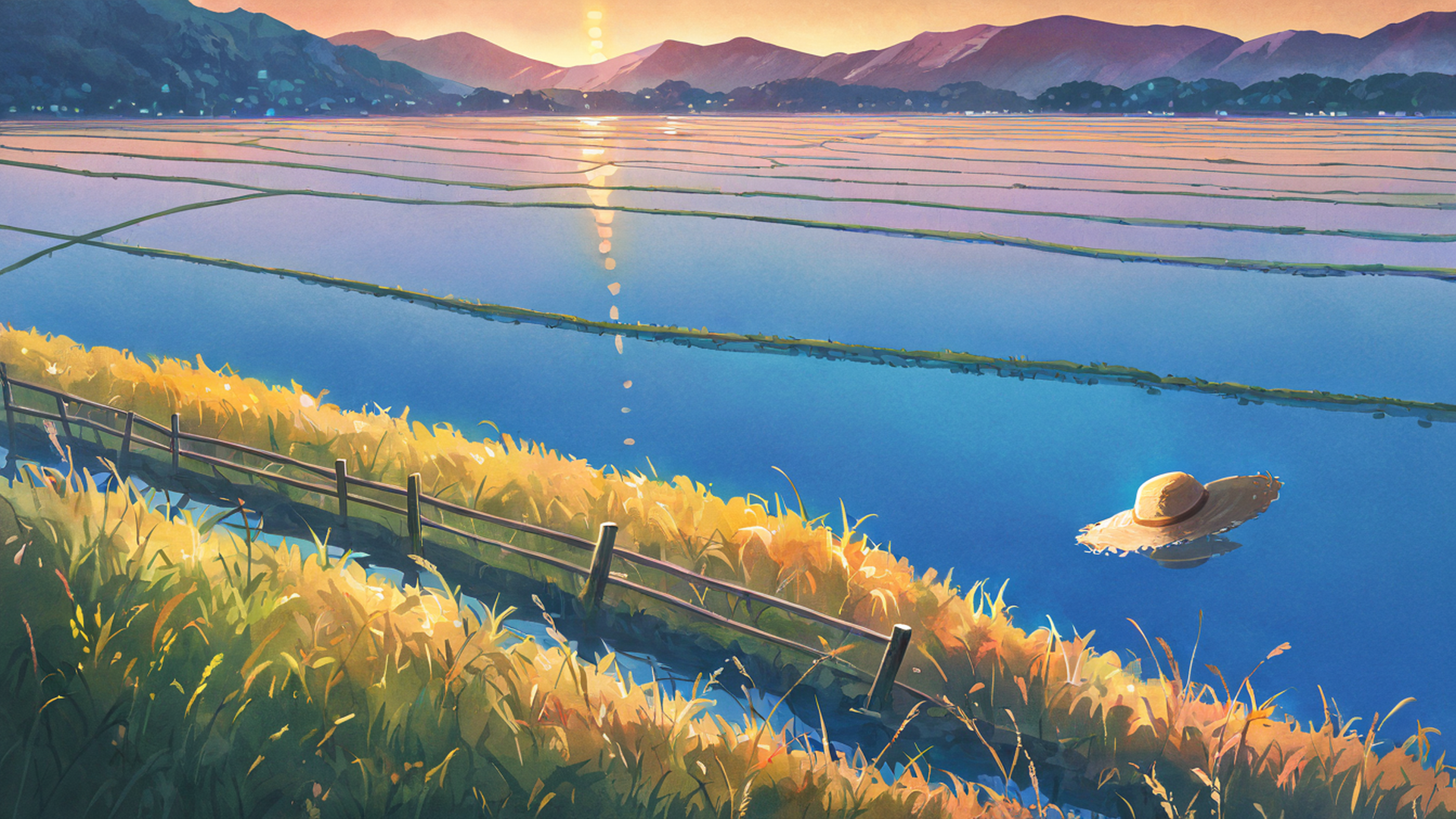 Rice Fields Summer Rice Fields Summer 0444825949 lofi anime wallpaper free download