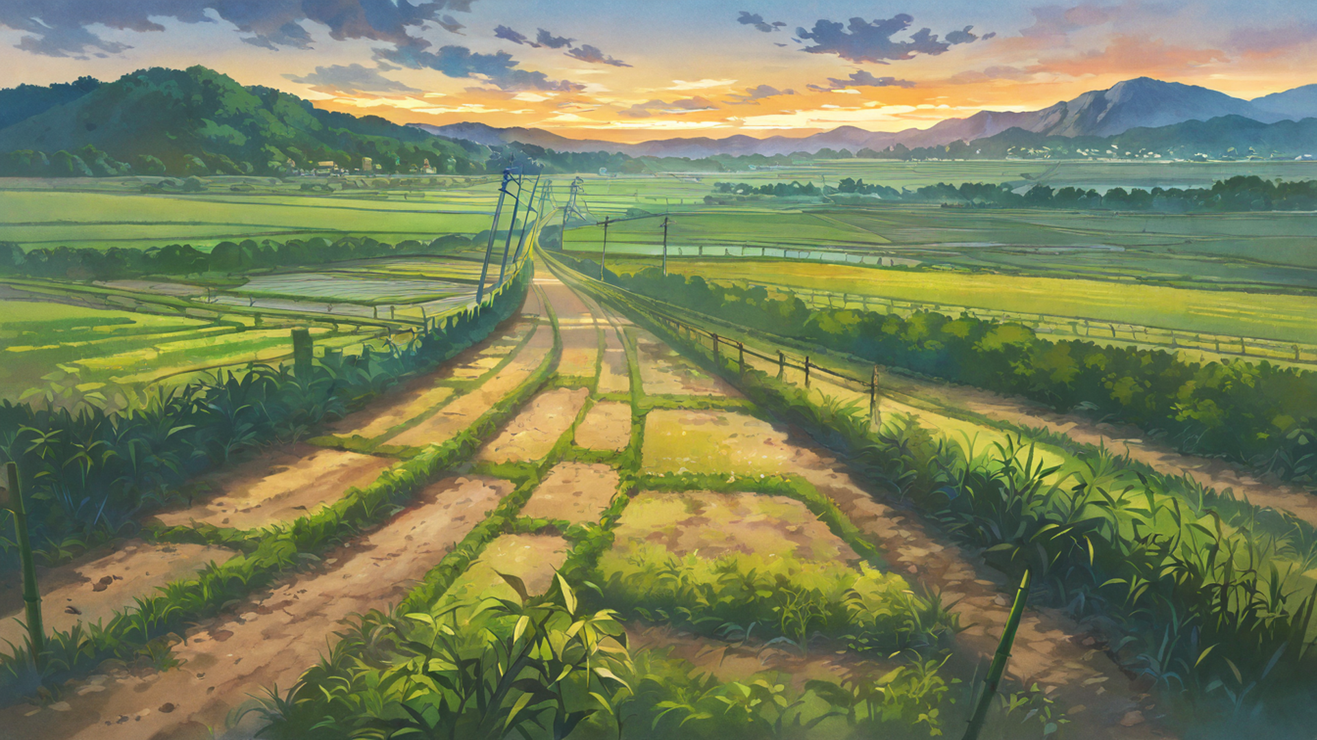 Rice Fields Summer Rice Fields Summer 0728112982 lofi anime wallpaper free download