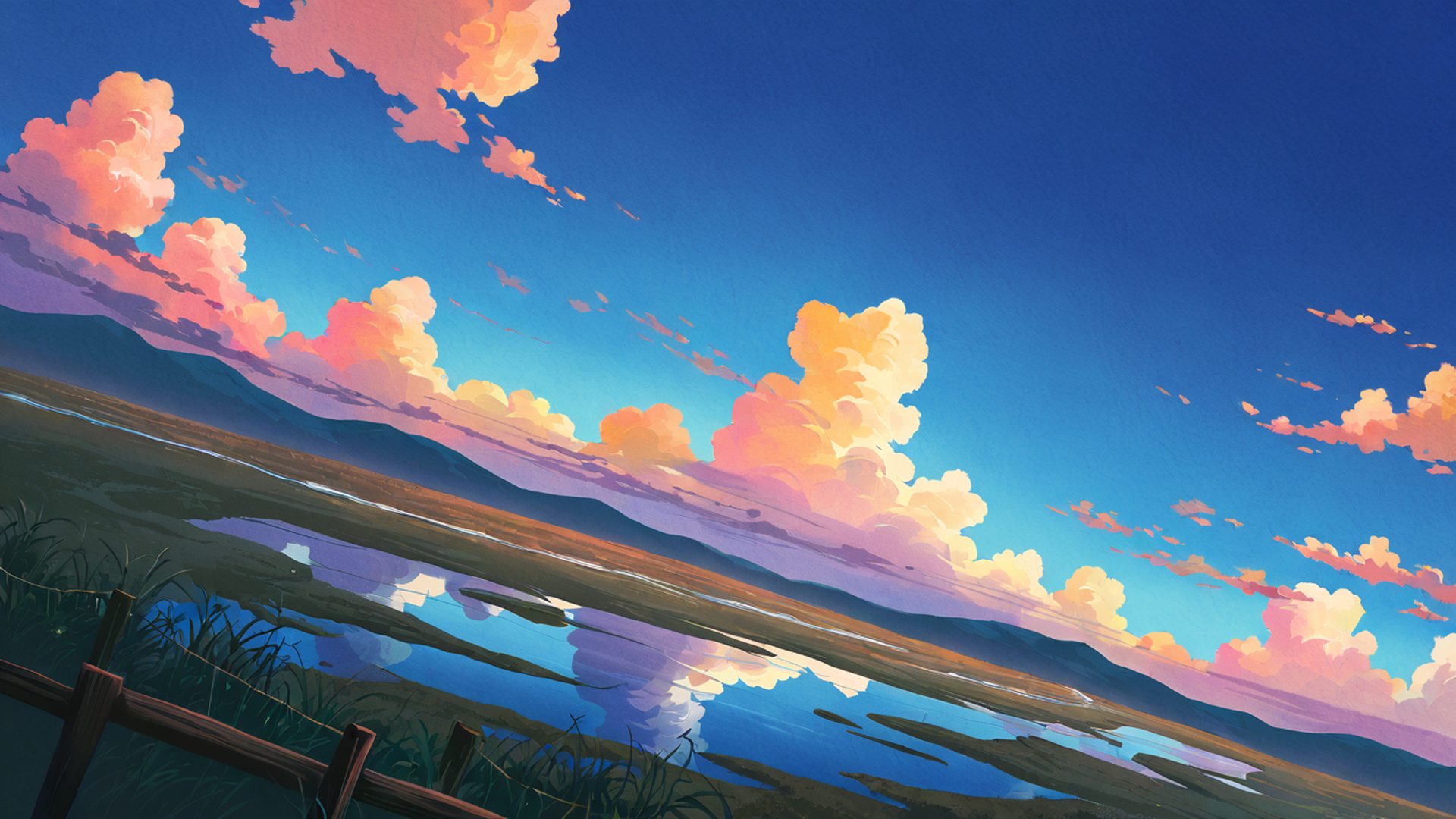 Rice Fields Summer Rice Fields Summer 0818609072 lofi anime wallpaper free download