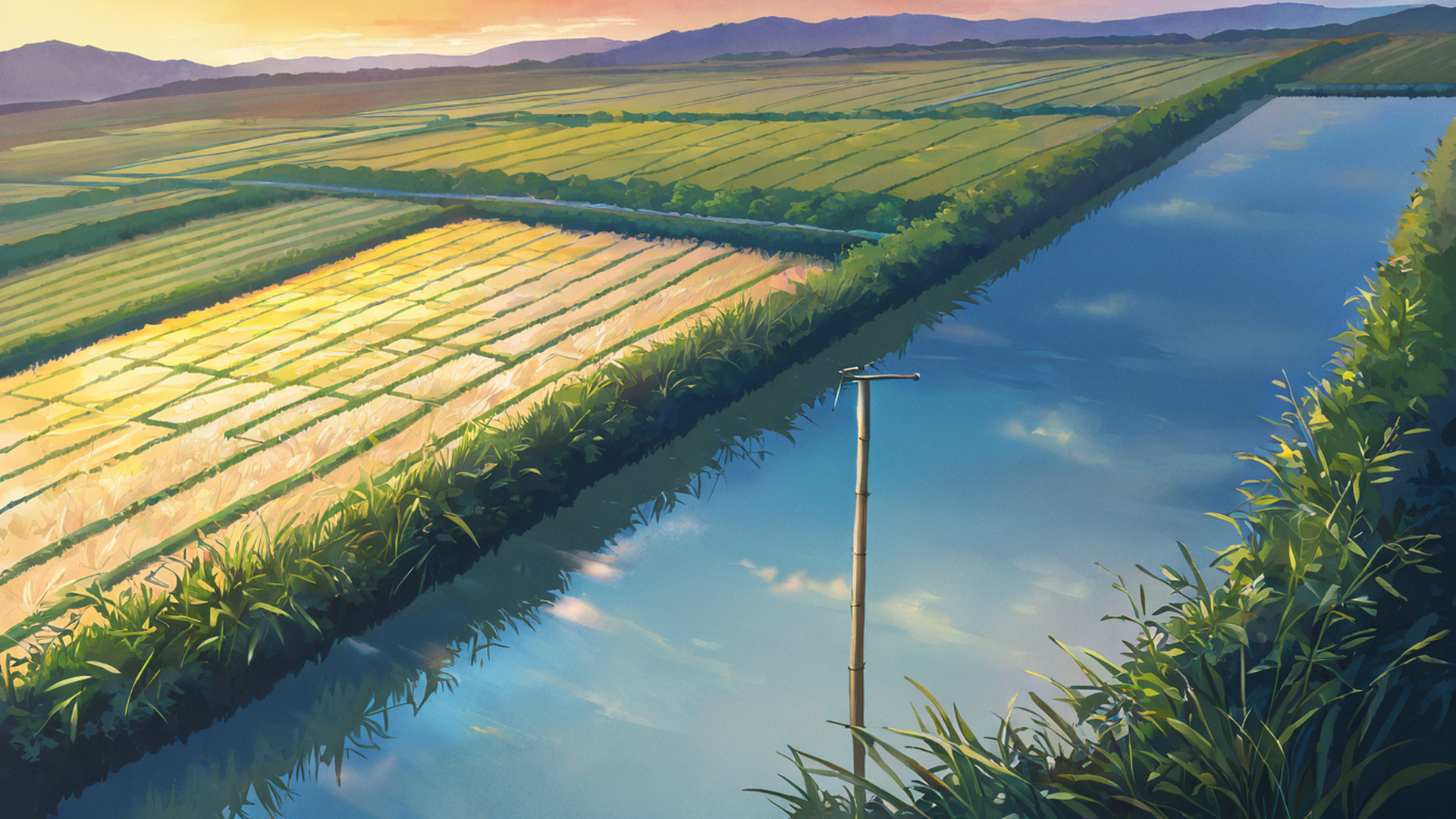 Rice Fields Summer Rice Fields Summer 1343387713 lofi anime wallpaper free download