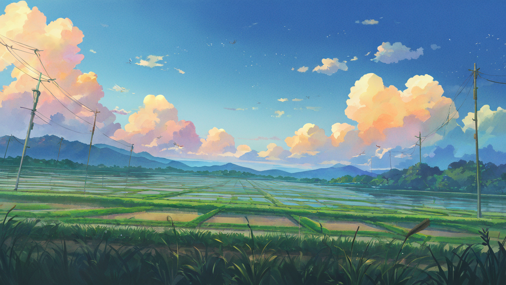 Rice Fields Summer Rice Fields Summer 1782154992 lofi anime wallpaper free download