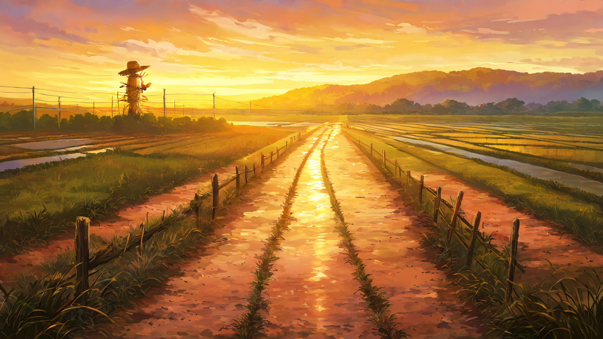 Rice Fields Summer Rice Fields Summer 1909236281 lofi anime wallpaper free download