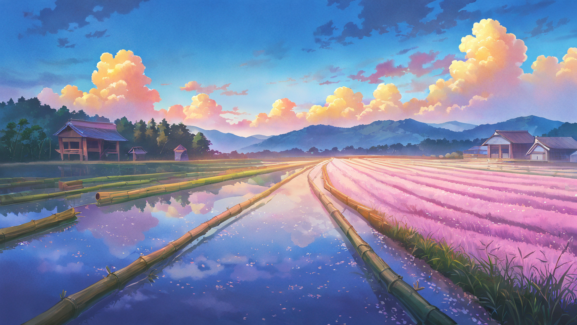 Rice Fields Summer Rice Fields Summer 1921759633 lofi anime wallpaper free download