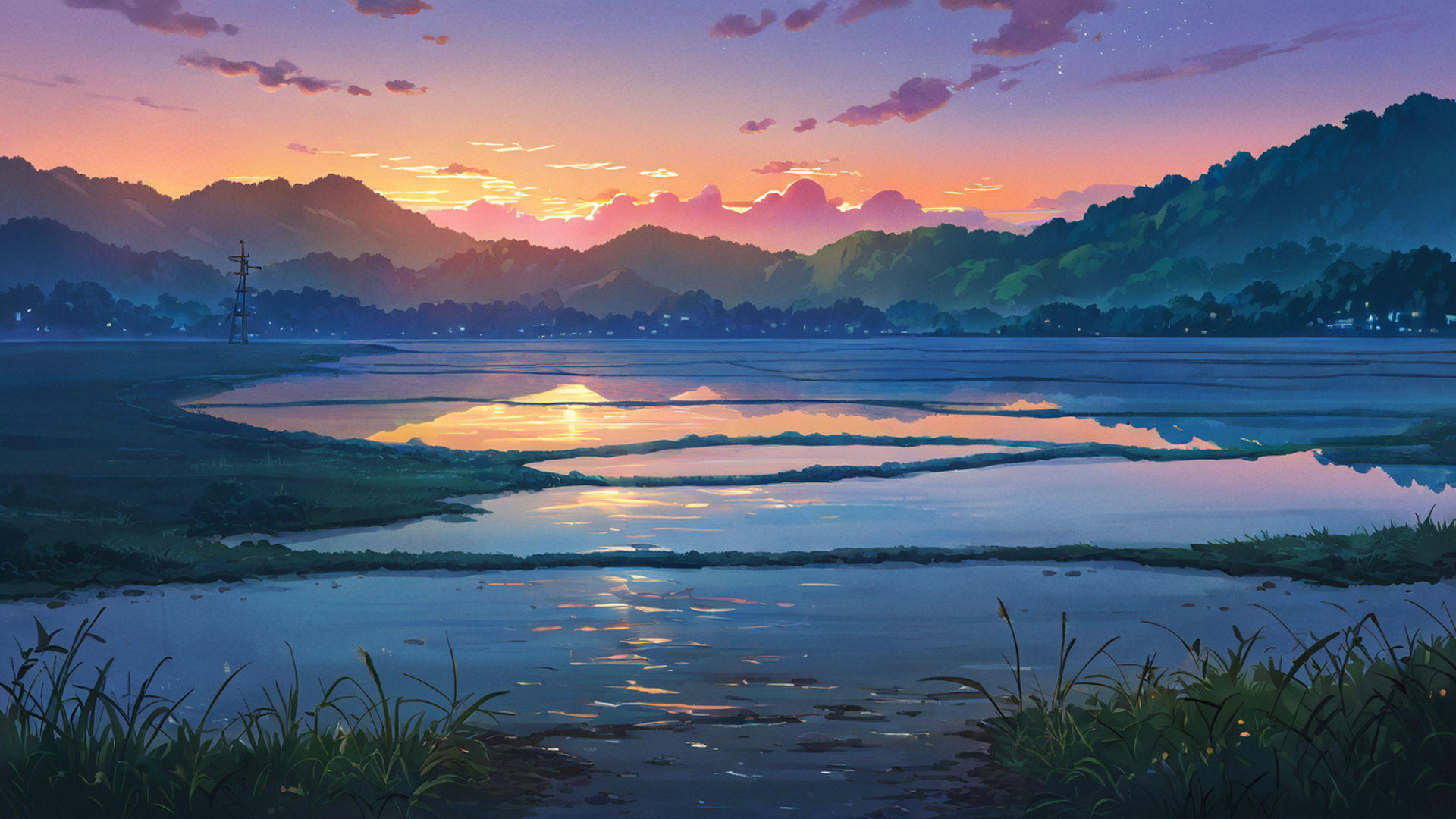 Rice Fields Summer Rice Fields Summer 2133644662 lofi anime wallpaper free download