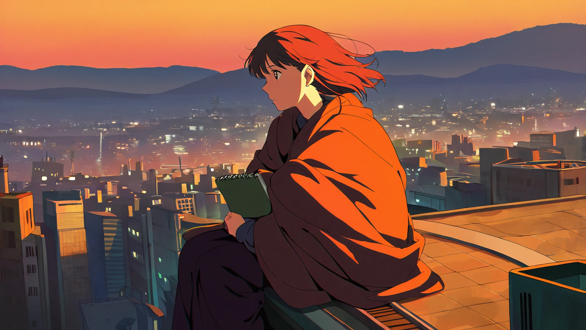 Rooftop Sunset Rooftop Sunset 0183530039 lofi anime wallpaper free download