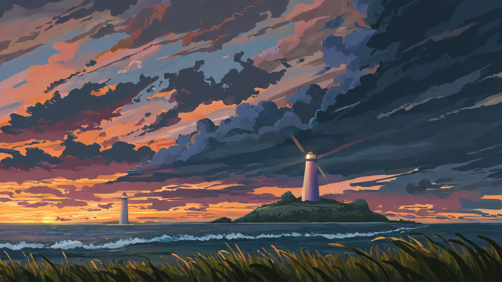 Seaside Lighthouse Seaside Lighthouse 0824373098 lofi anime wallpaper free download
