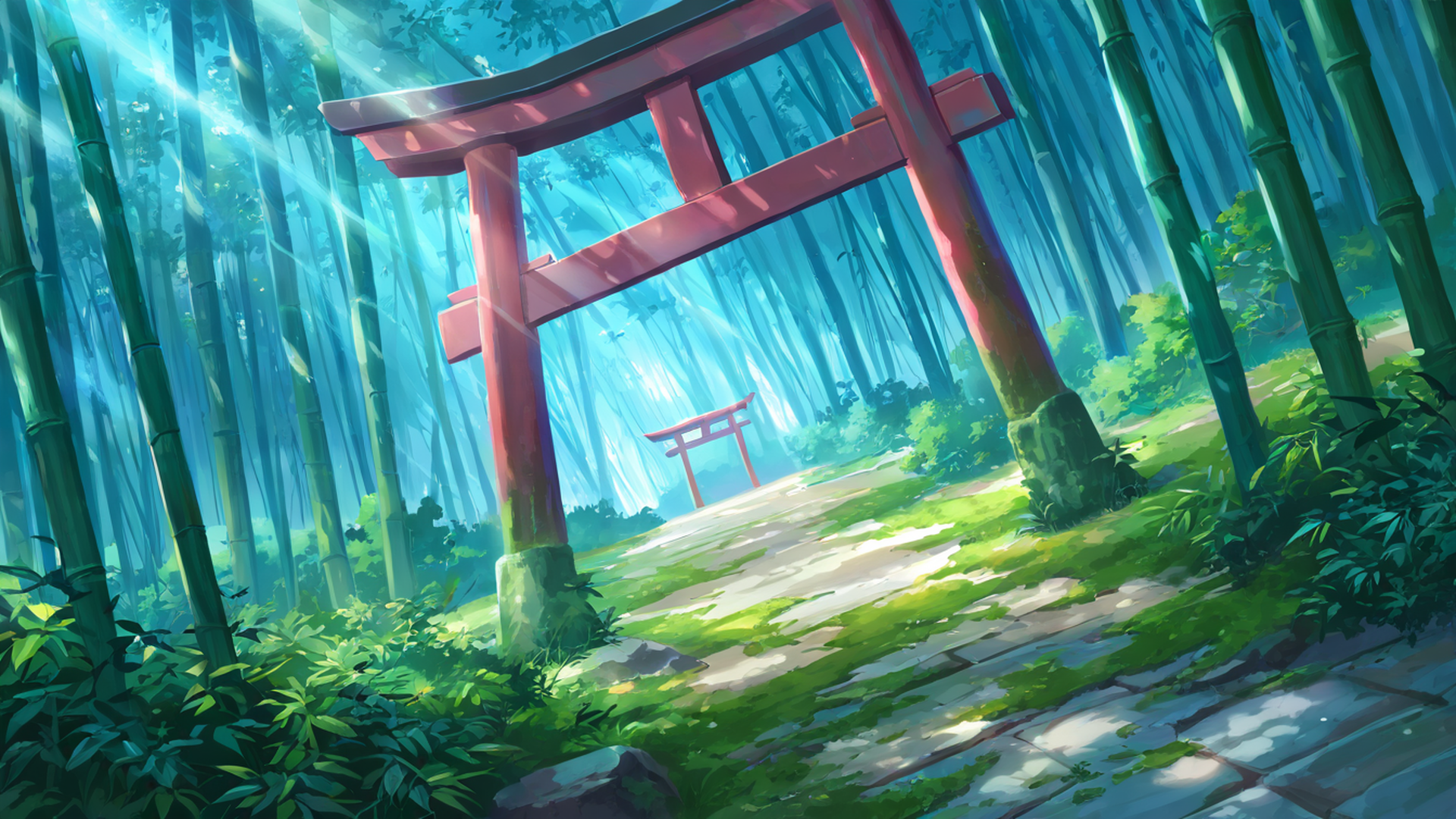 shrine torii lofi wallpaper