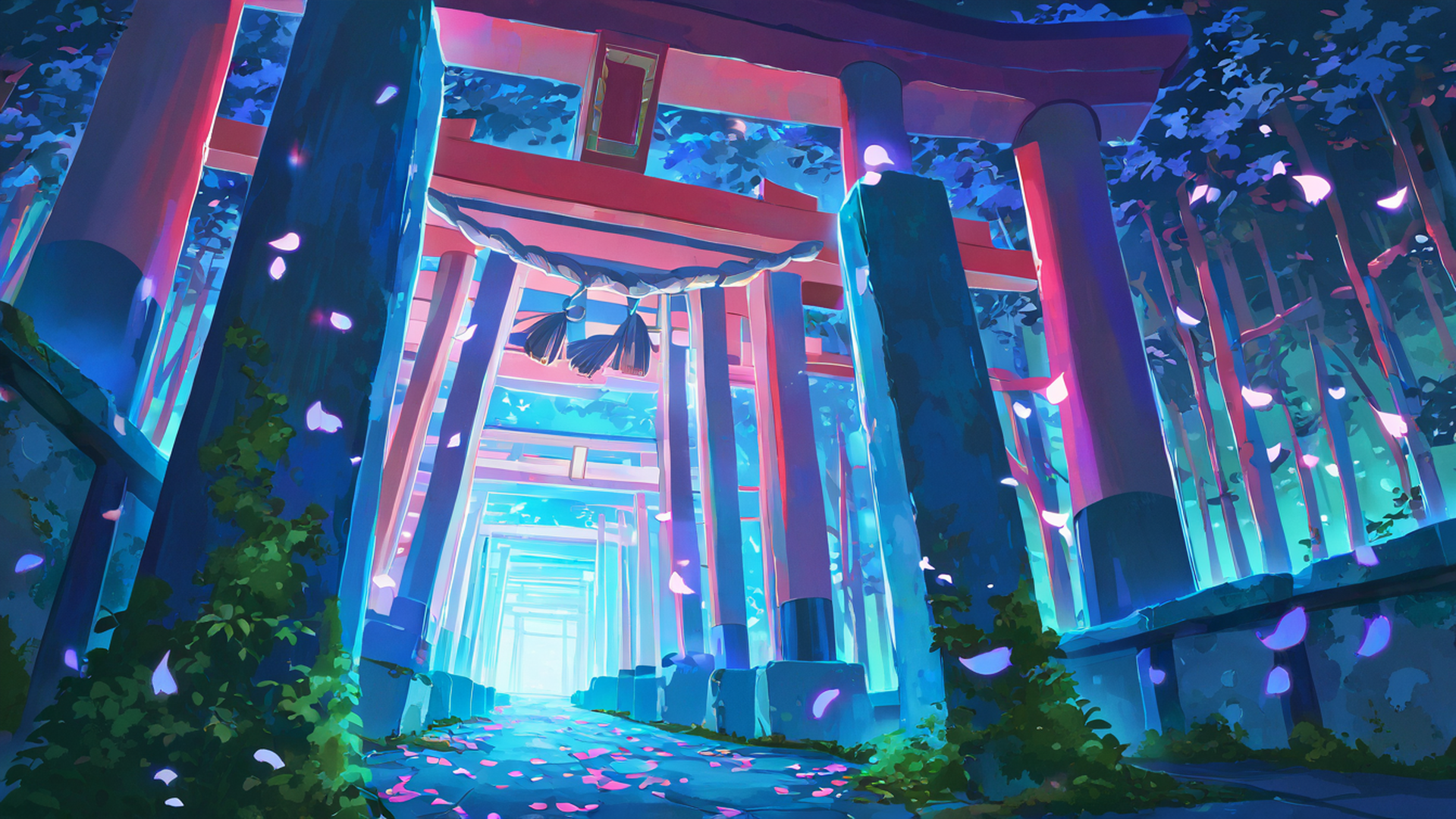 shrine torii lofi wallpaper