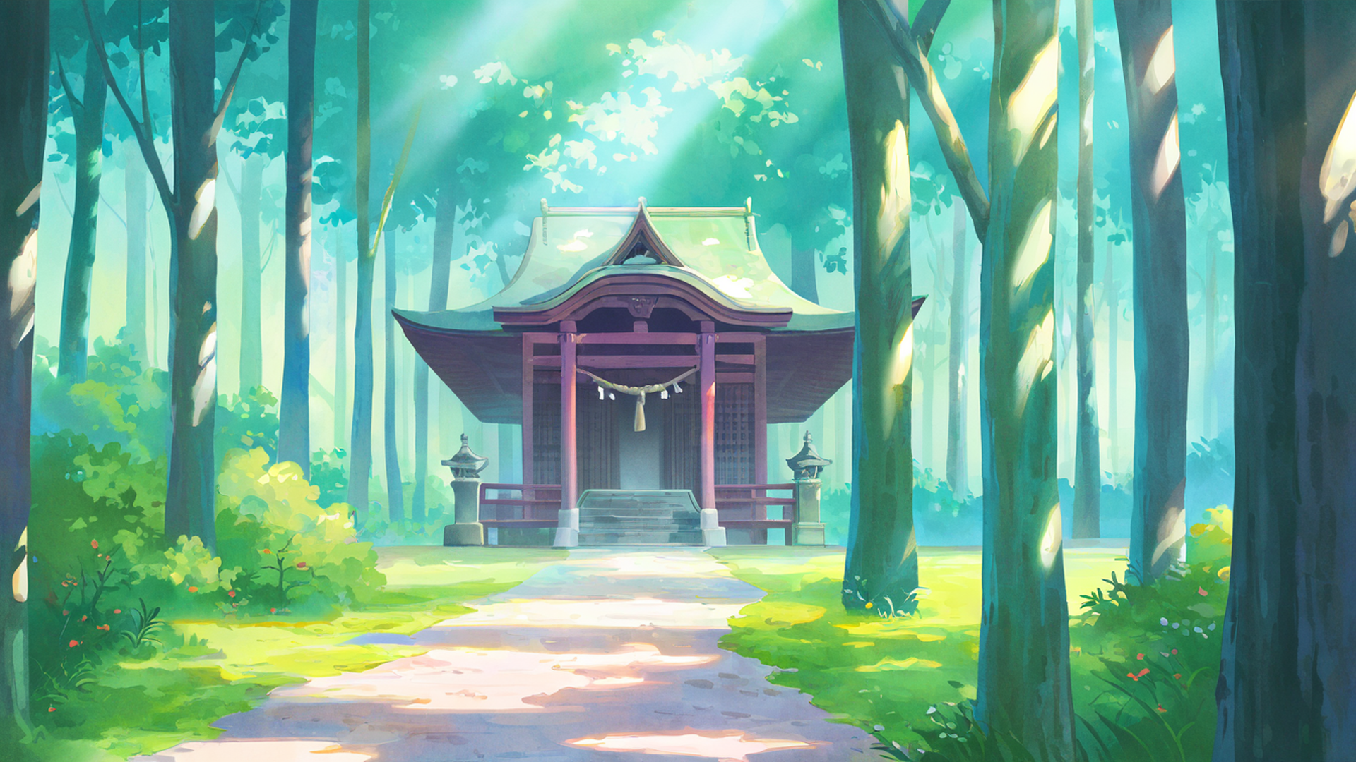 shrine torii lofi wallpaper