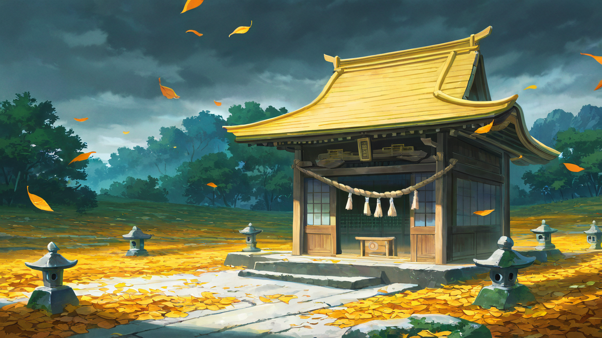 shrine torii lofi wallpaper