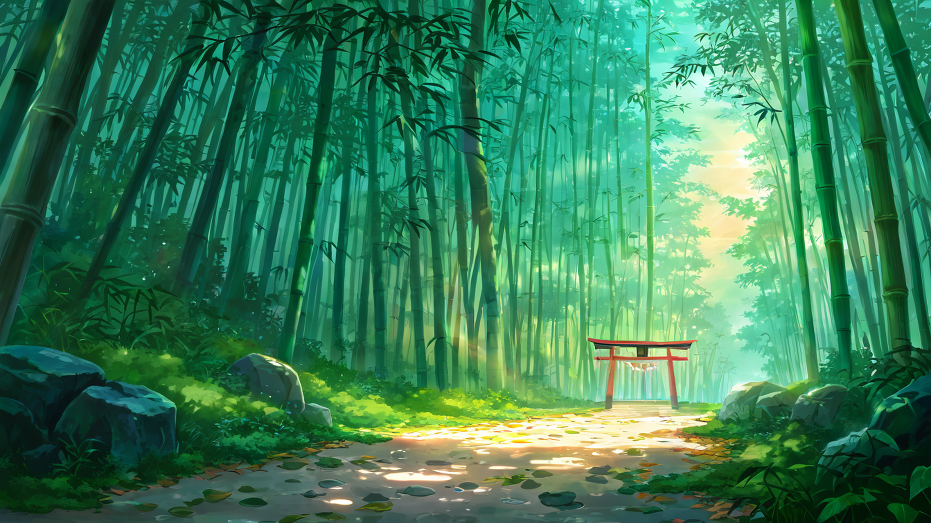 shrine torii lofi wallpaper
