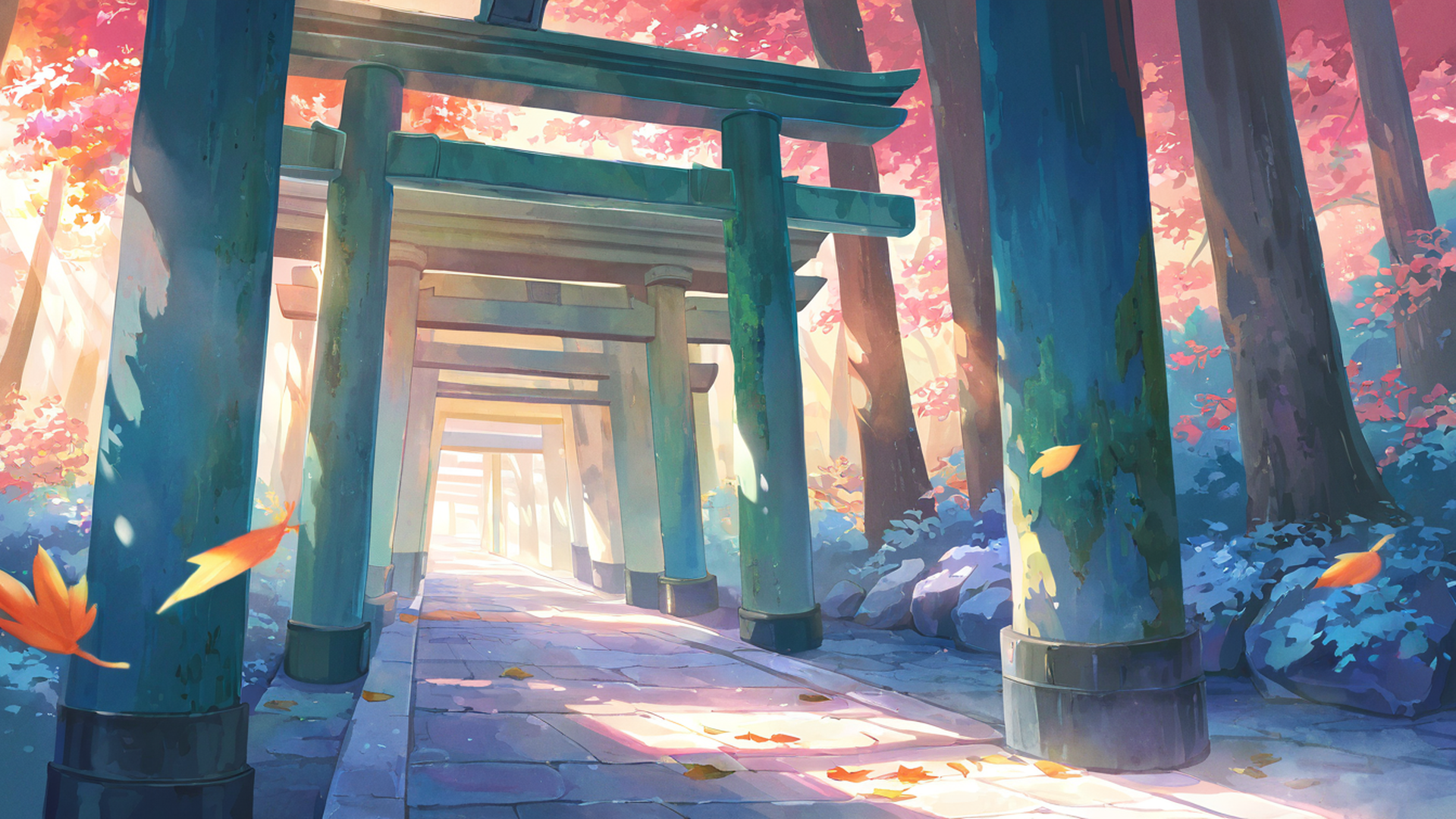 shrine torii lofi wallpaper