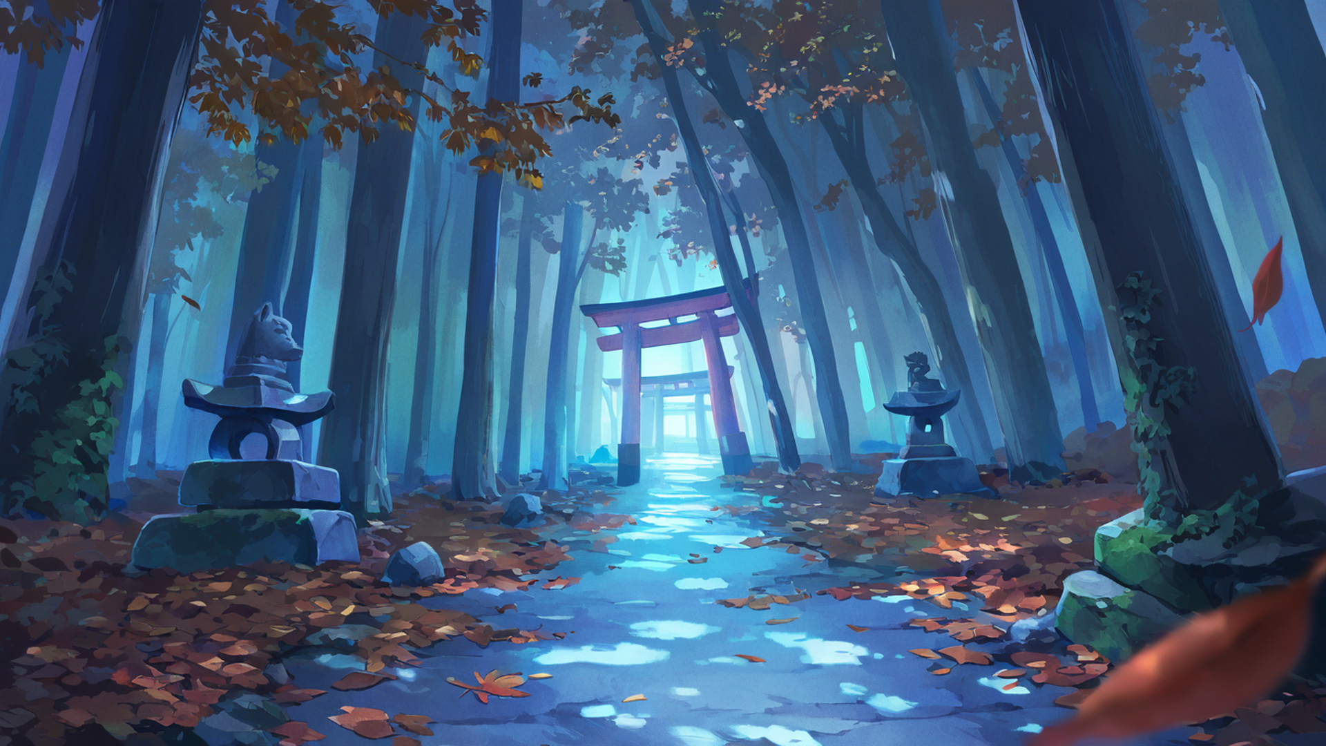 shrine torii lofi wallpaper