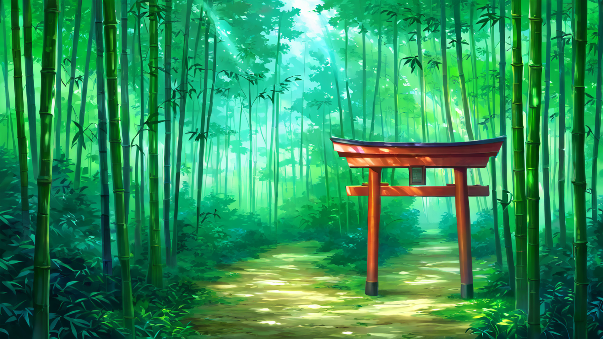 shrine torii lofi wallpaper
