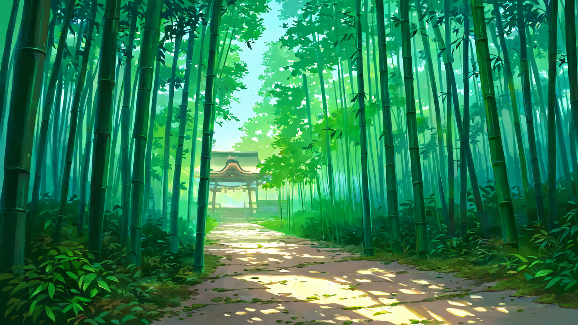 shrine torii lofi wallpaper