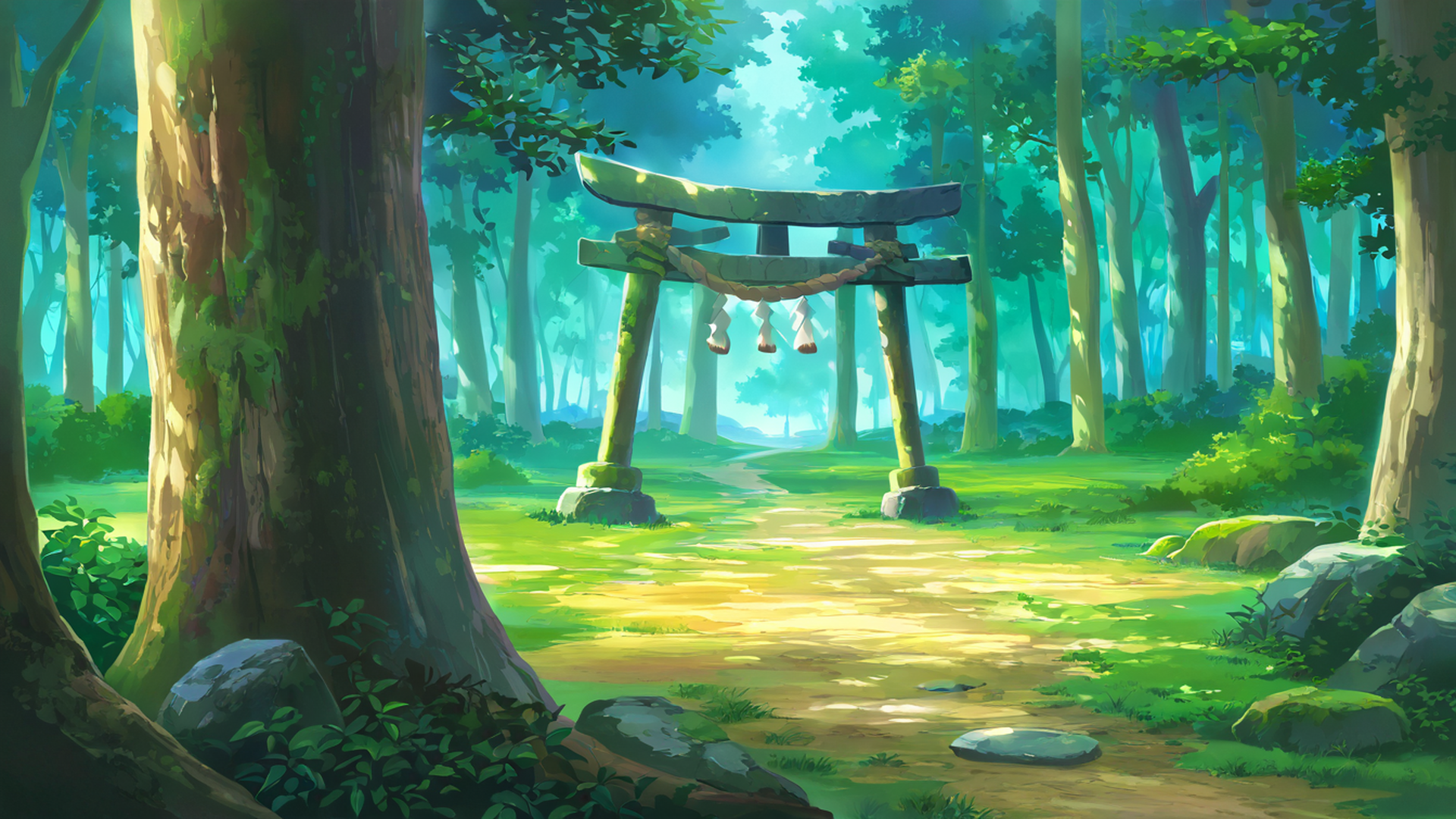 shrine torii lofi wallpaper