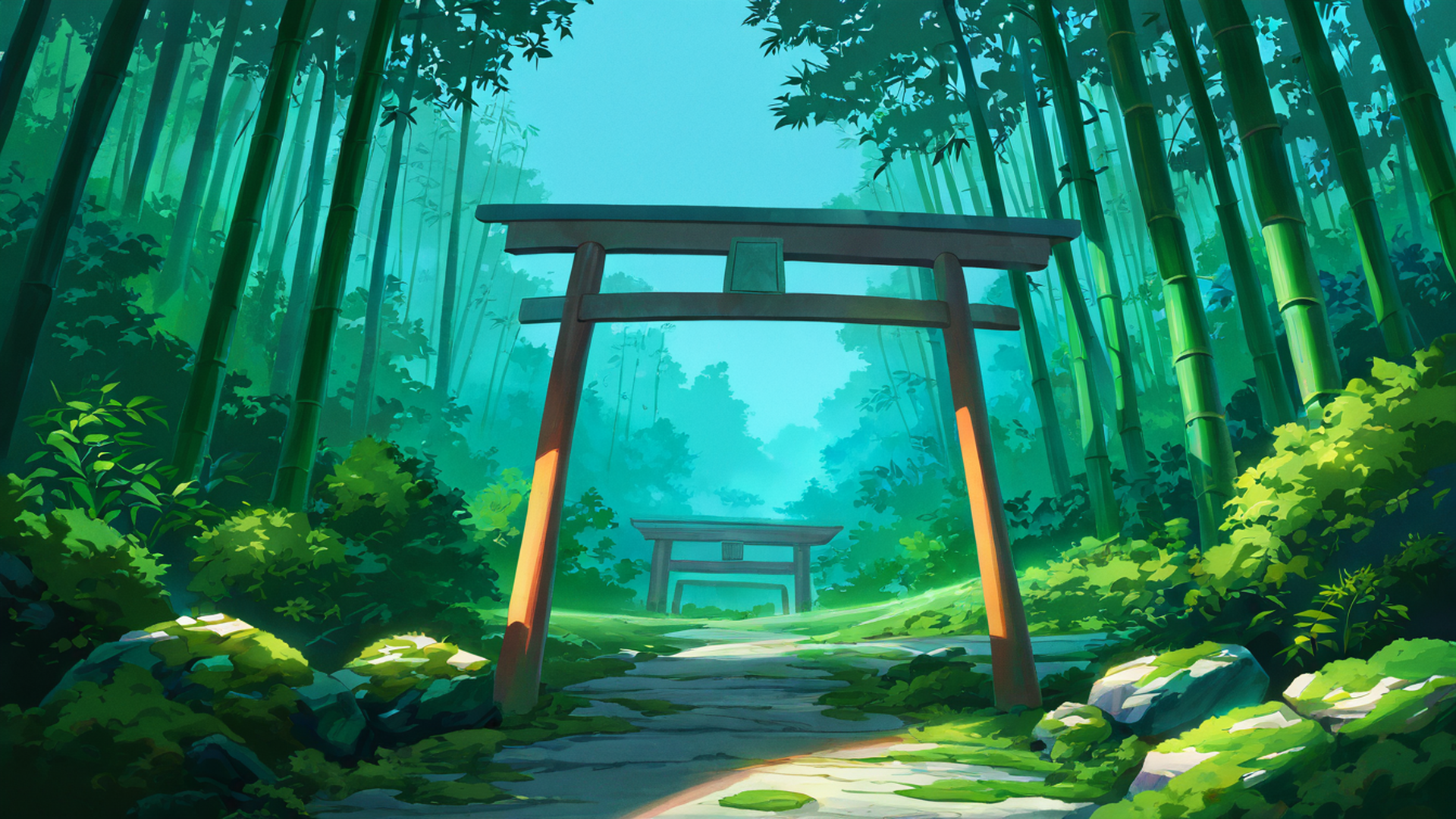 shrine torii lofi wallpaper