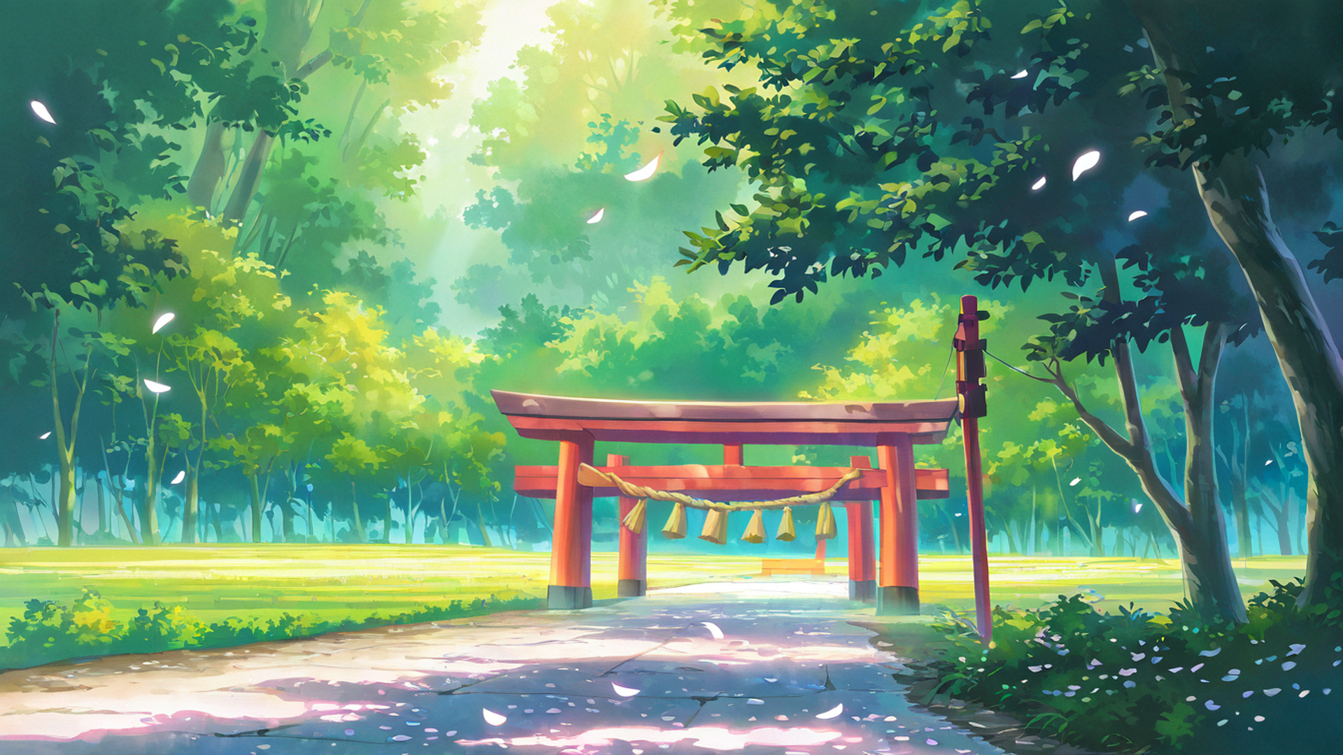 shrine torii lofi wallpaper
