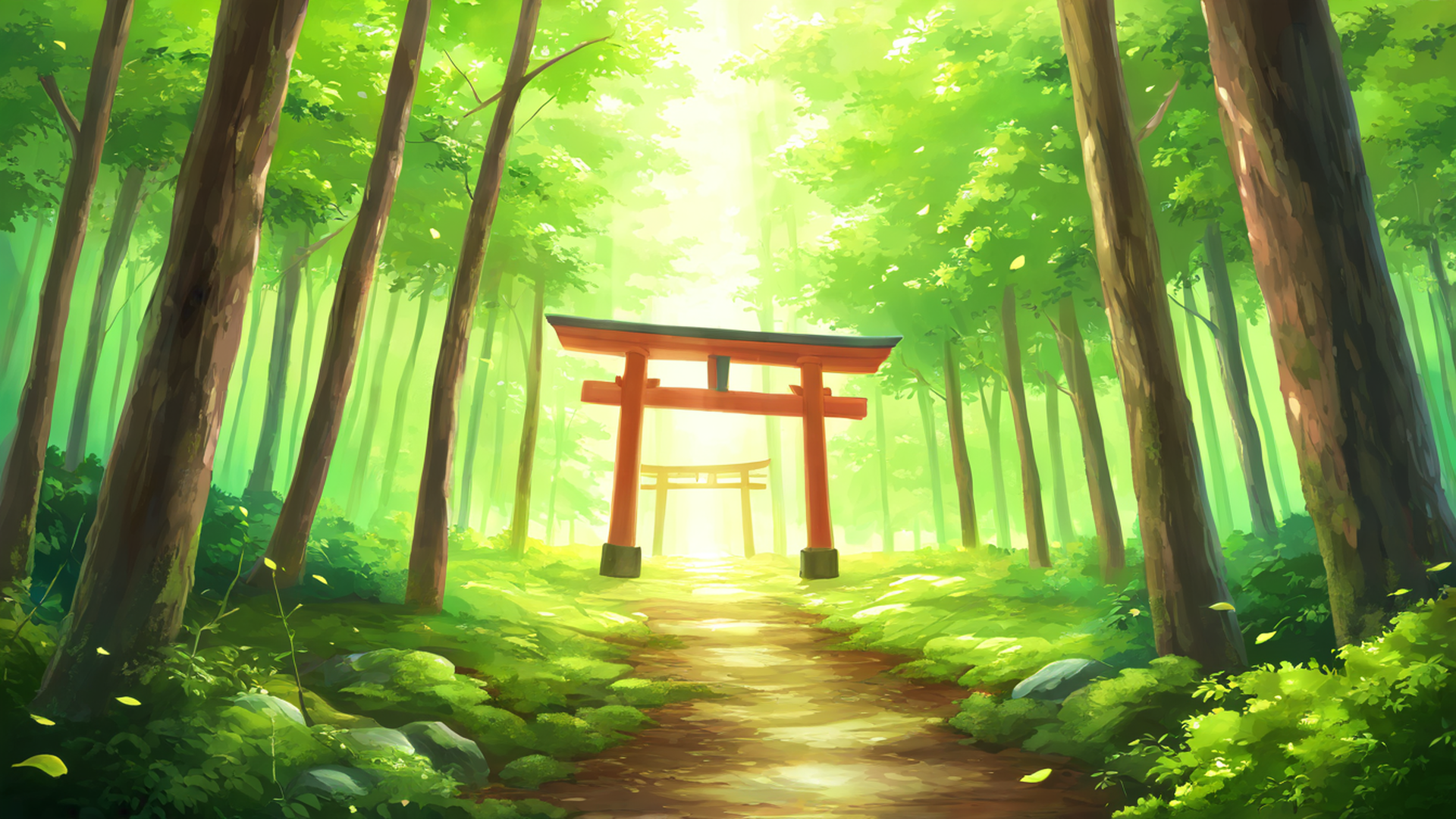 shrine torii lofi wallpaper